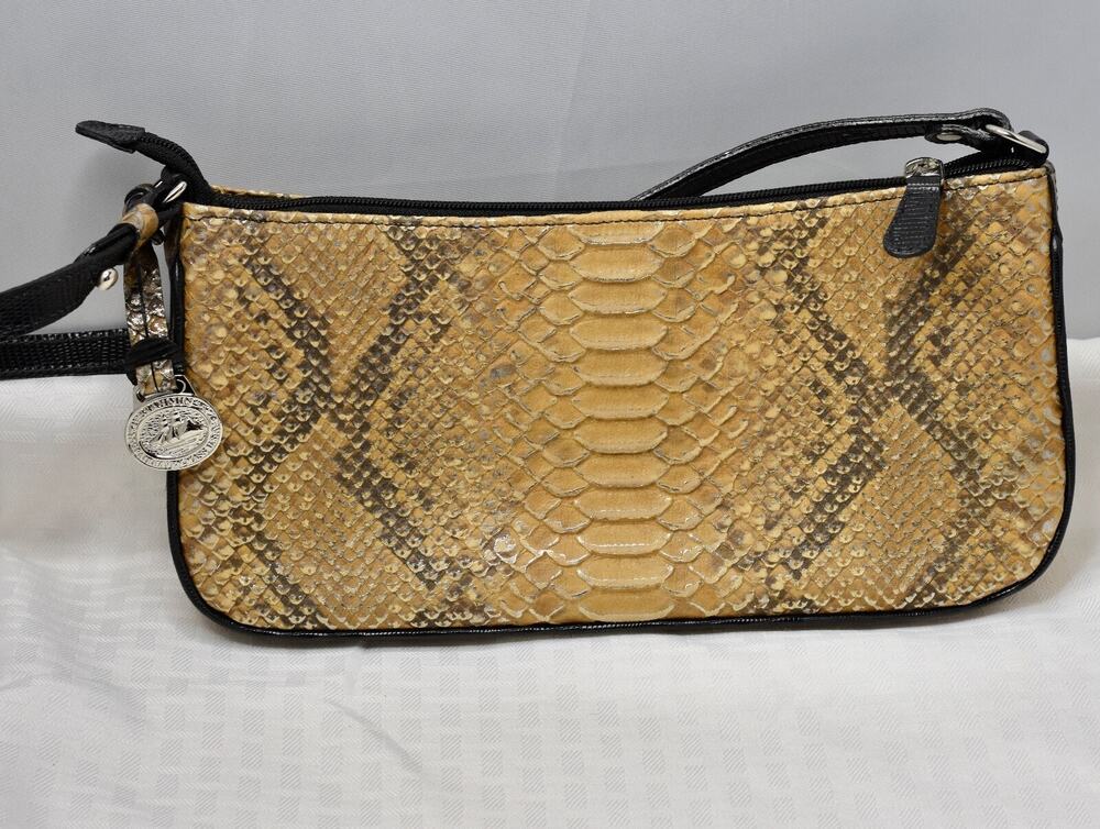 BRAHMIN Designer Martini-Lucia Collection Leather Snake Print Mini Handbag NEW!!